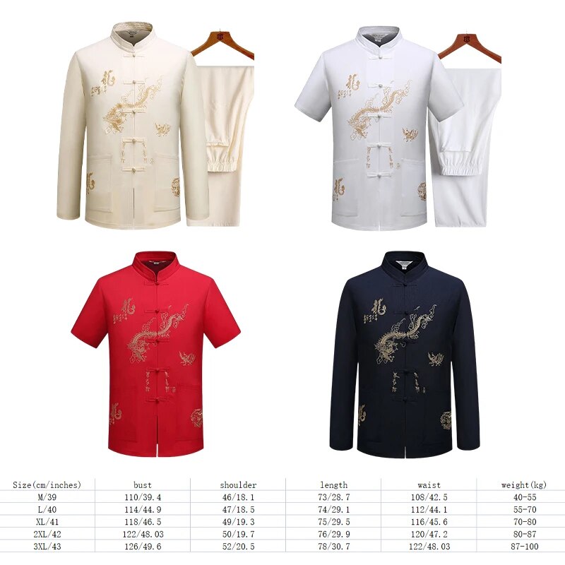 Chinese Traditional Tang Clothing Kung Fu Suit Fashion Casual Embroidery T-shir image 22