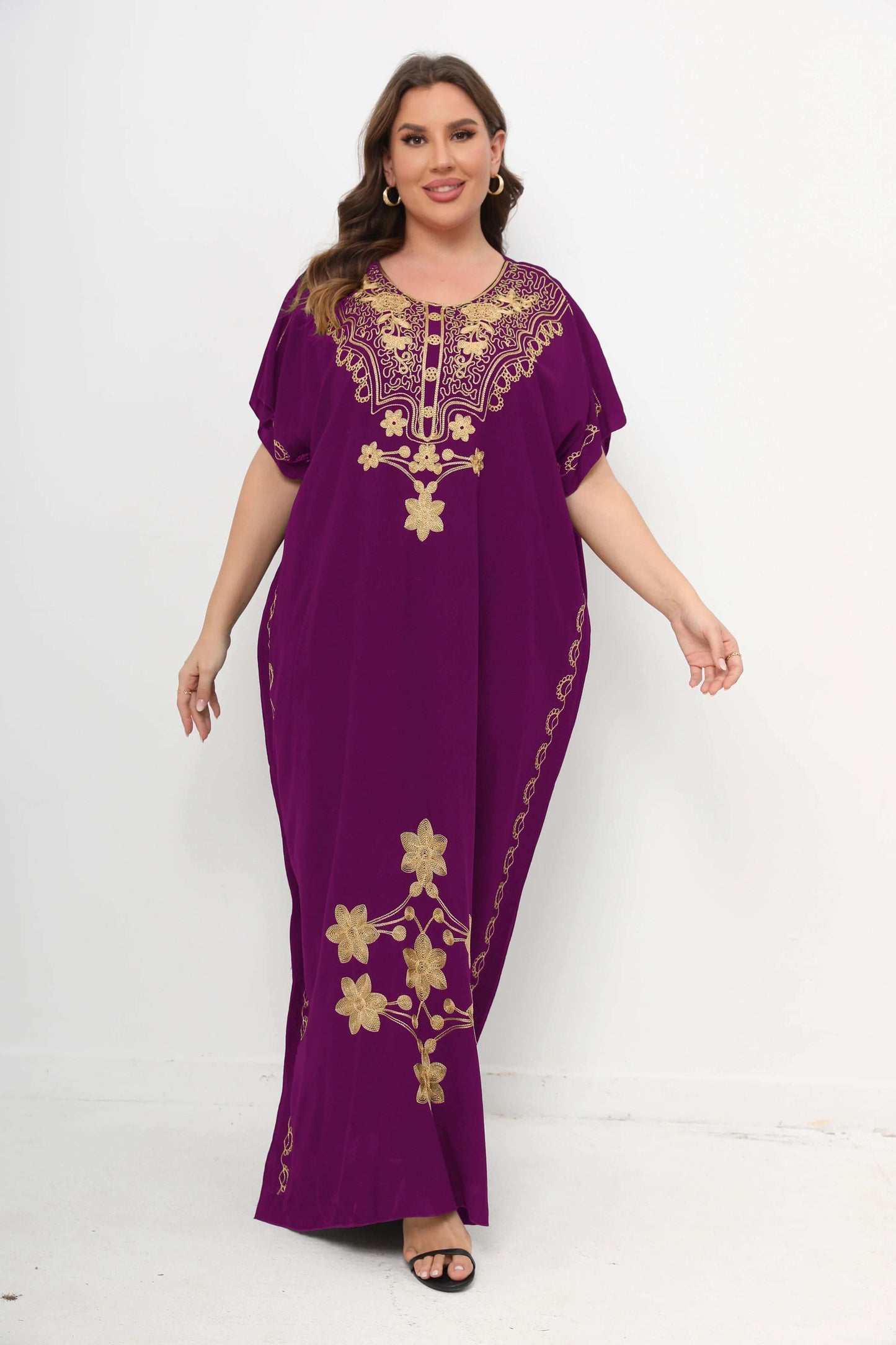 New African Plus Size Women Dashiki Abaya 100% Cotton Maxi Dresses For Women Sh image 3