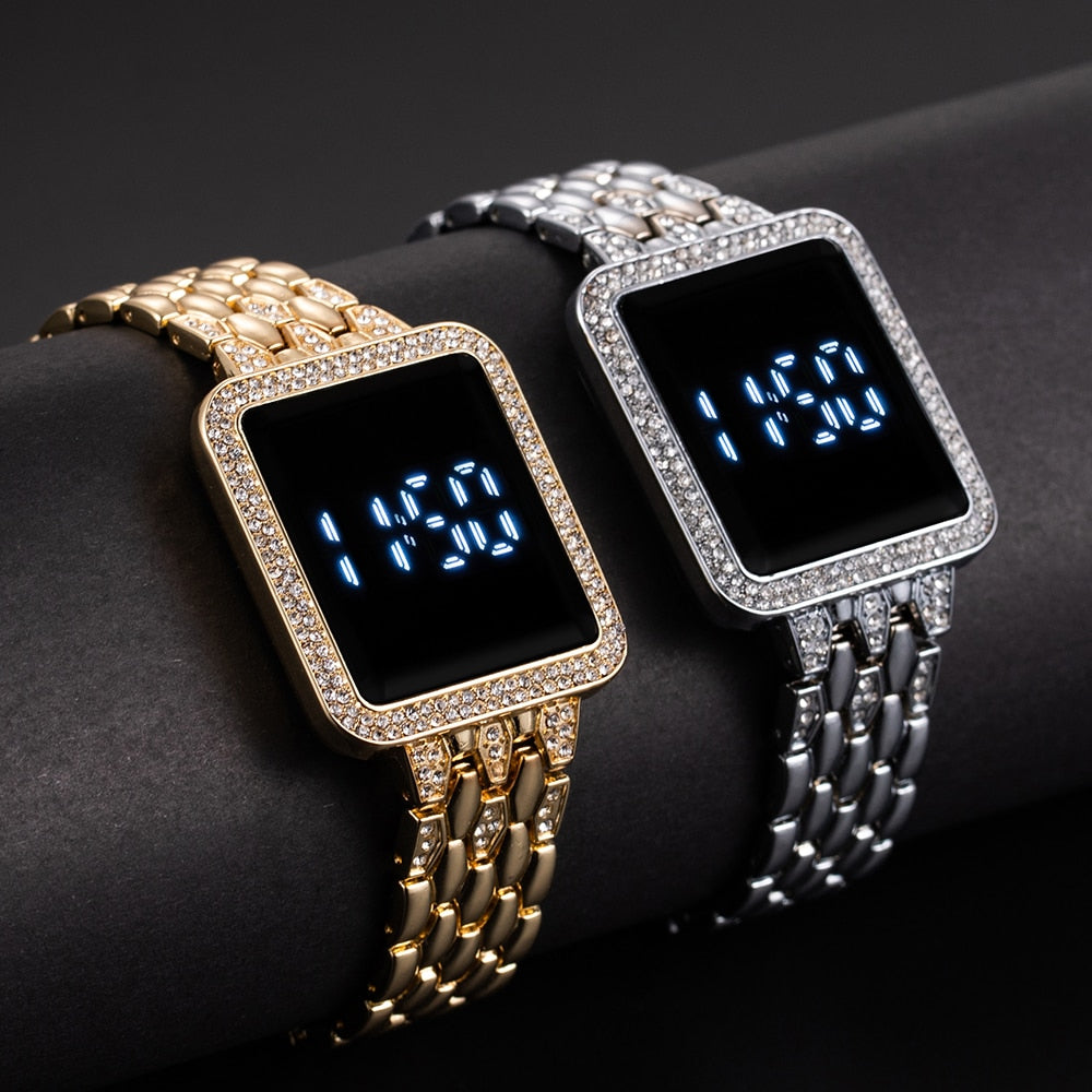 Women Watch 2023 Top Luxury Rhinestone Rose Gold Wrist Watch for Women Fashion image 9