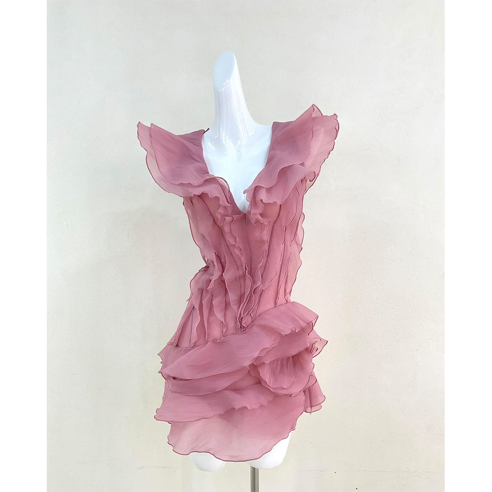 Vietnam niche design new heavy petal ruffles Gorgeous pure desire atmosphere feelin image 1