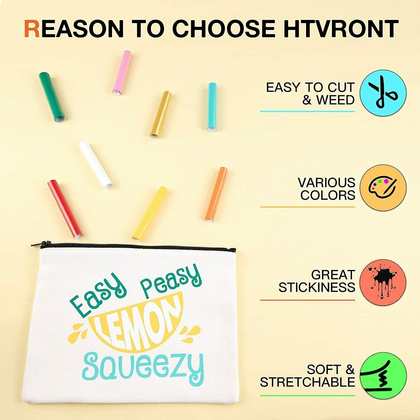 HTVRONT 8/14pcs 12X3ft Multi-Color PU Heat Transfer Vinyl Roll for Cricut T-shi image 3