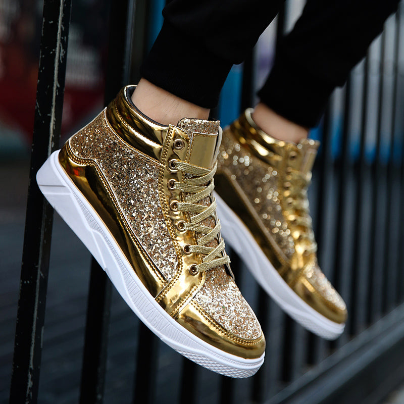 Spring and Autumn New Men Casual Shoes Non-slip Breathable Shoes Gold Sneaker H image 3