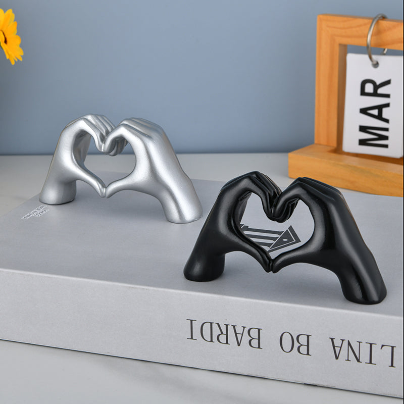 Gold Decoration, Heart Hand Statue Living Room Bedroom Decoration, Love Finger image 3