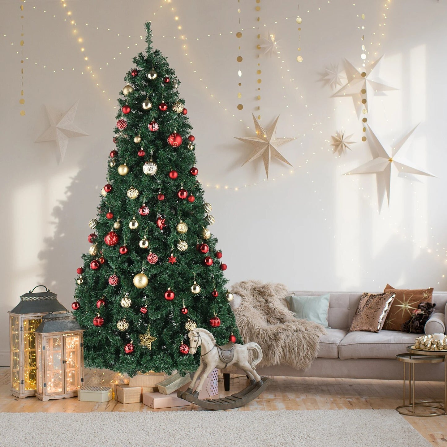 7ft Automatic Tree Structure PVC Material 450 Lights Warm Color 8 Modes 1050 Br image 0