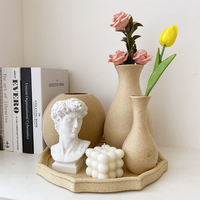 Ins Style Wooden Small Vase Natural Solid Wood Flower Vases Home Office Table A image 13