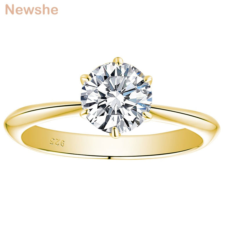 Newshe Yellow & Rose Gold Solid 925 Sterling Silver Wedding Engagement image 0