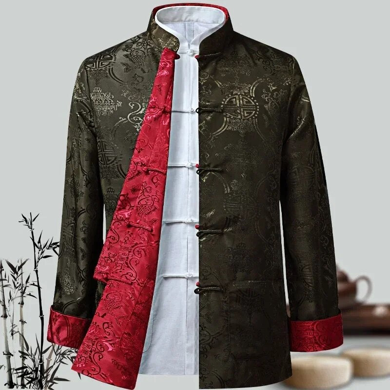 Men Chinese Dragon Shirt Kung Fu Coats China New Year Tang Suit Traditional Chi image 9