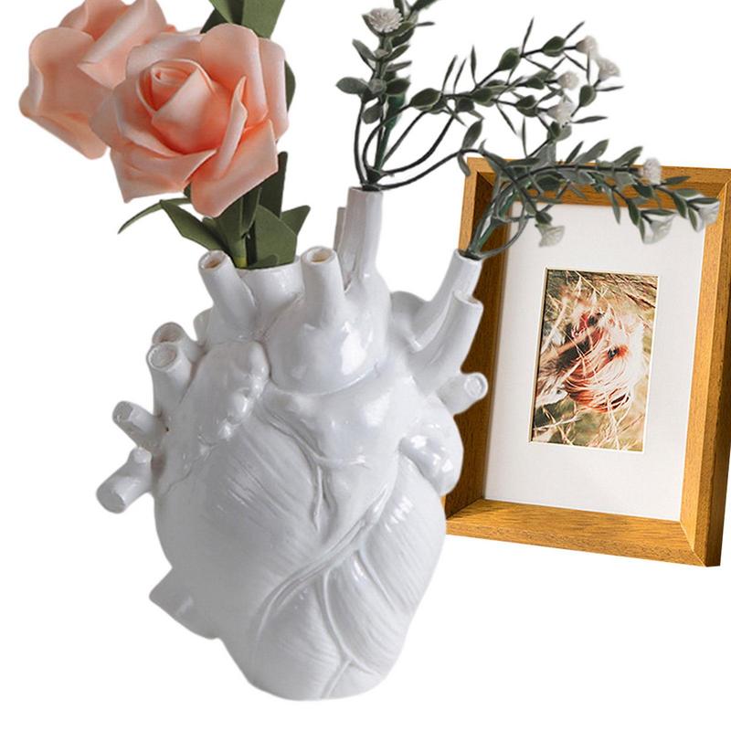 Halloween Heart-Shaped Vase Home Decor Plant Flower Pot Table Ornaments Resin V image 4