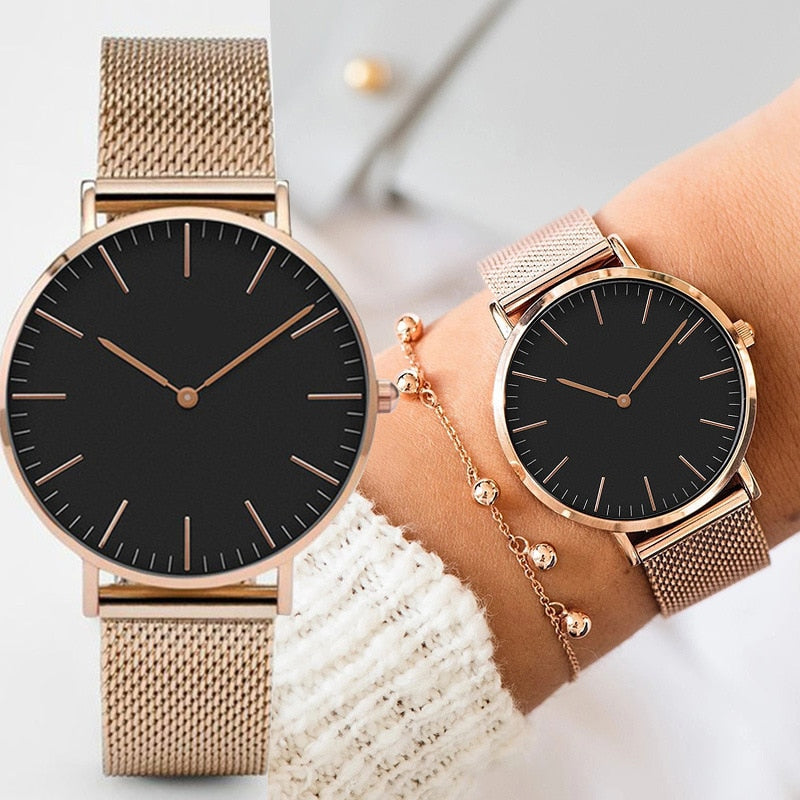Luxury Rose Gold Watch Women Bracelet Watches Top Brand Ladies Casual Quartz Wa image 0