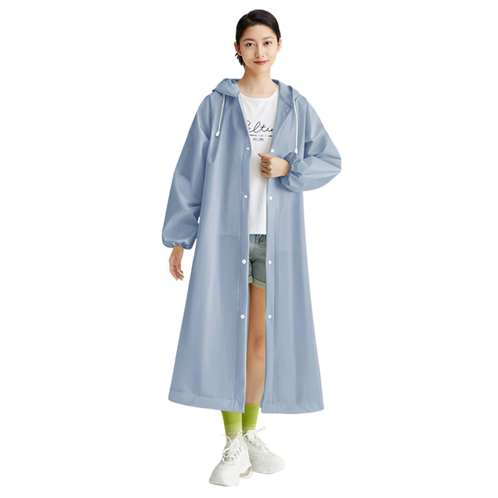 Adult Long Raincoat Reusable Waterproof Rain Coat Windproof EVA Rain Coat Draws image 2