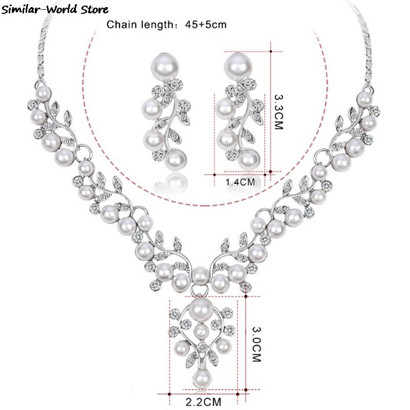 KvJJL Pearl Jewelry Sets For Women African Beads Jewelry Set Wedding Imitation image 6
