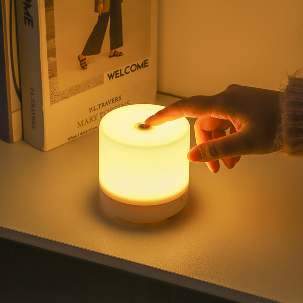 Touch Bedside Lamp Small USB Charging Night Light 3 Modes Dimming Table Lamp Be image 2