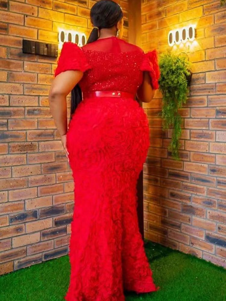 Plus Size Evening Dresses for Women African Luxury Sequin Gown Elegant Turkey W image 8