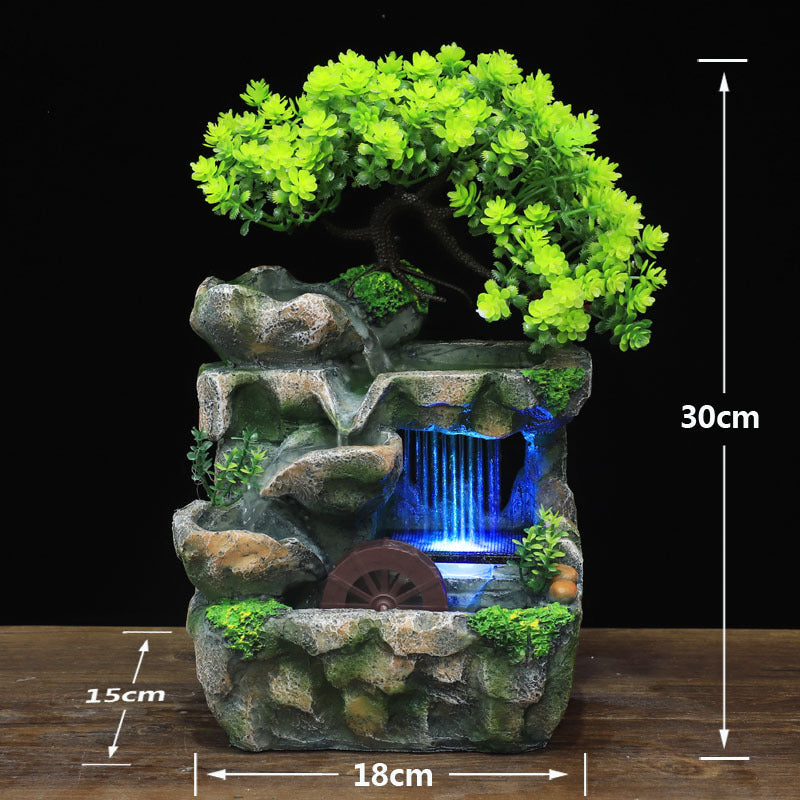 Indoor Fountain Waterfall Table Fountain Decoration Water Feature with Colour C image 0