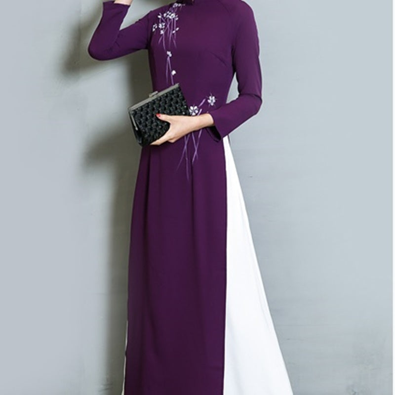 Ao Dai 2020 Spring Summer New Vietnam Dress for Women Elegant Cheongsam Traditi image 5
