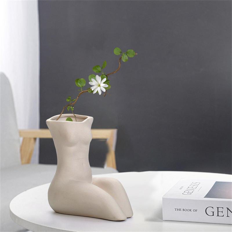 Ceramic Body Vase Women Ceramic Vase For Plants Flower Pot For Tabletop Centerp image 6