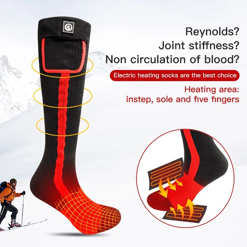 SNOW DEER Winter Heated Sock Rechargeable Battery Stocking Women Electric Heati image 4
