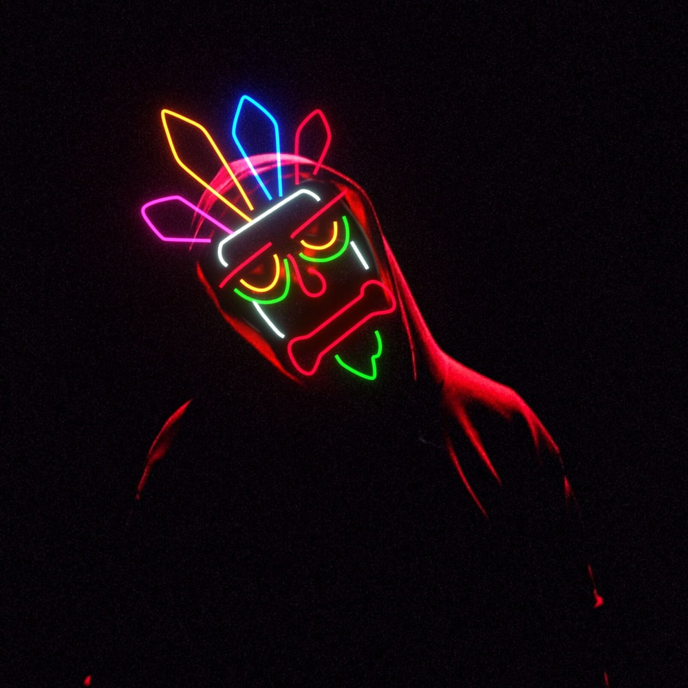 Icelaw Neon Light Indians Tiki Room Decor Wall Lamp Led Night Light Bedroom Dec image 2