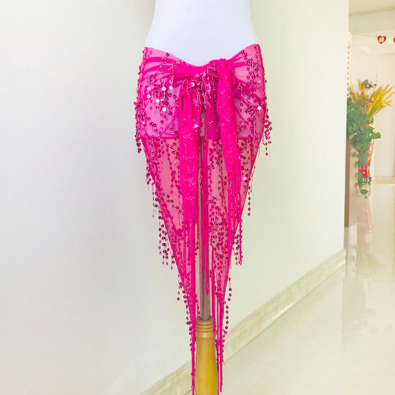 Colorful Sequins Tassel Belly Dance Belt Show Costumes Belly Dance Hip Scarf Fo image 11