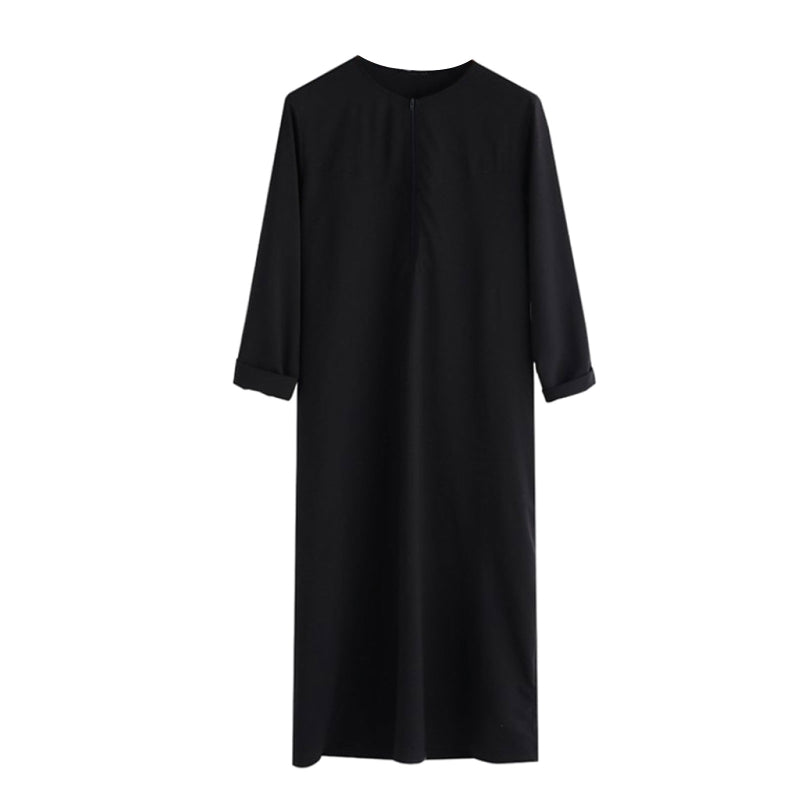 Muslim Robe Muslim Male Shirt with Zipper Design Loose Neck Muslim Clothing image 6