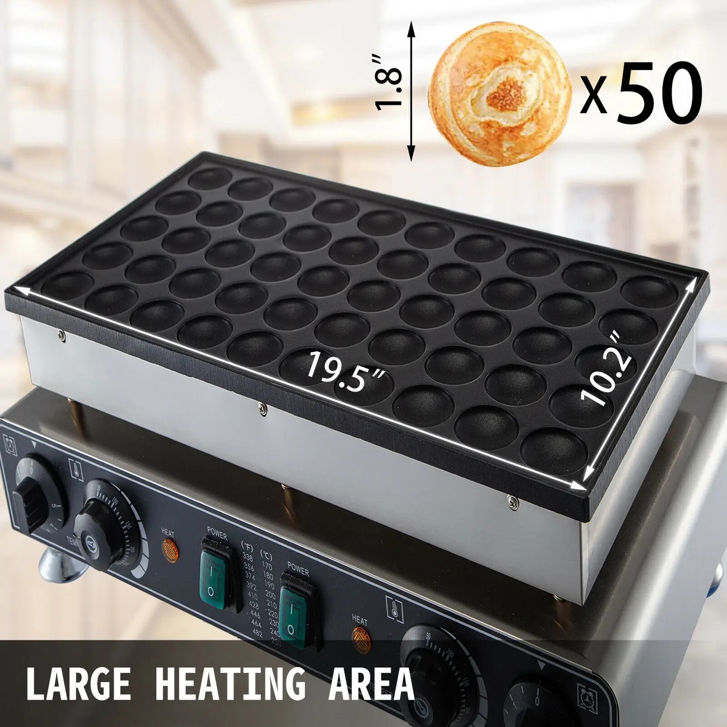 VEVOR Electric Waffle Maker 50PCS Mini Dutch Pancake Maker Dorayaki Machine Waf image 0