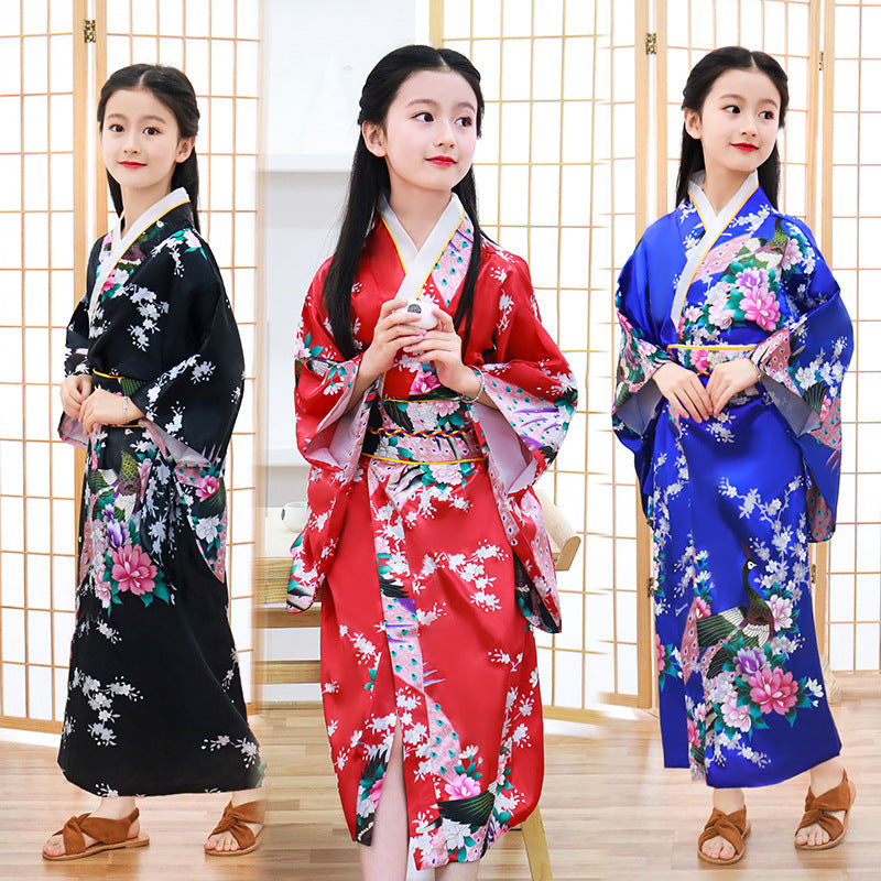 Girls Traditional Kimono Kids Original Ao Dai Yukata Wedding Dress Japanese Yuk image 8