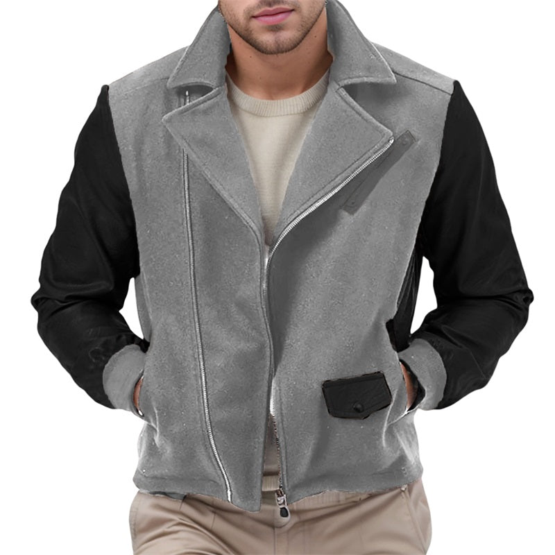 Men s Fit Quilted Puffer Jacket with Hooded Zip Up Long Sleeve Contrast Color image 1