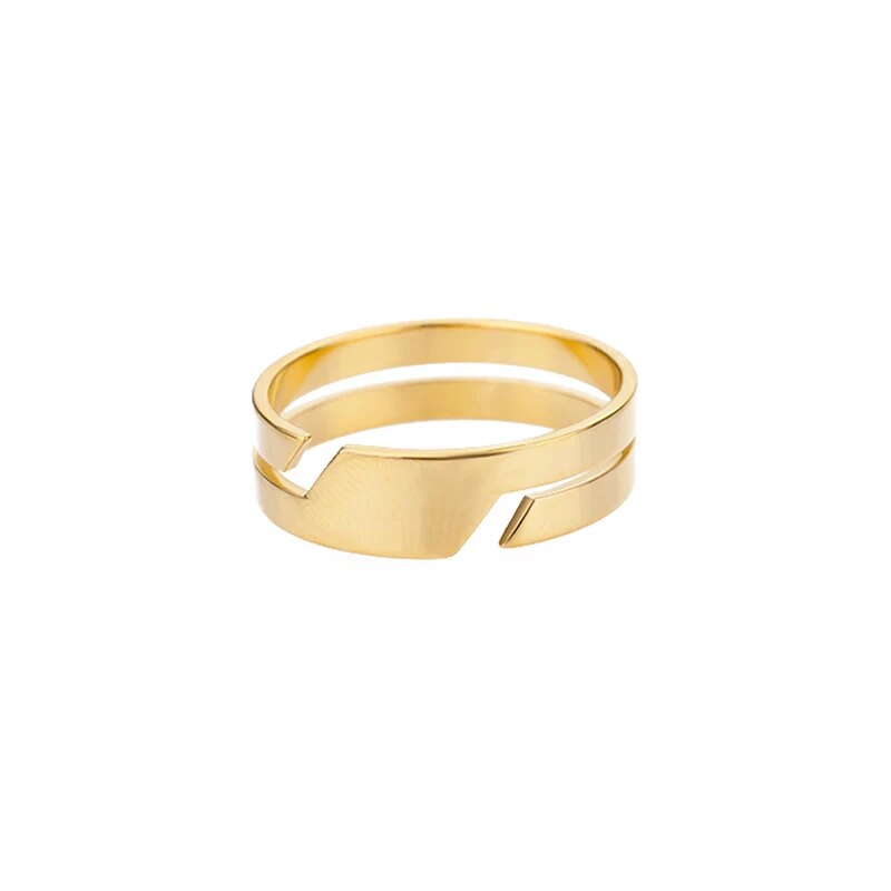 Jesus Cross Rings For Women Men Metal Golden Wide Large Adjustable Ring Vintage image 2