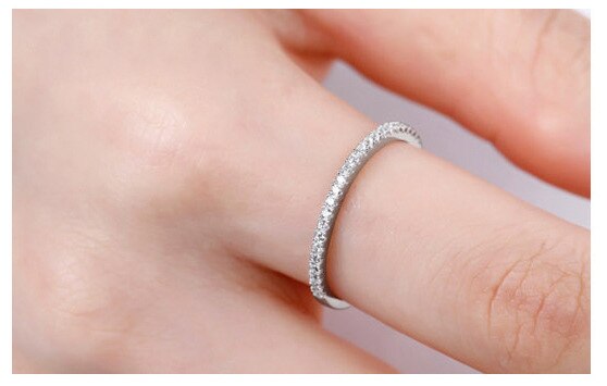 US STOCK Women Wedding Rings Fianit Rose Gold Color Cubic Zirconia image 3