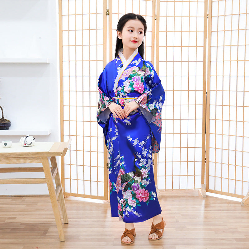 Girls Traditional Kimono Kids Original Ao Dai Yukata Wedding Dress Japanese Yuk image 7