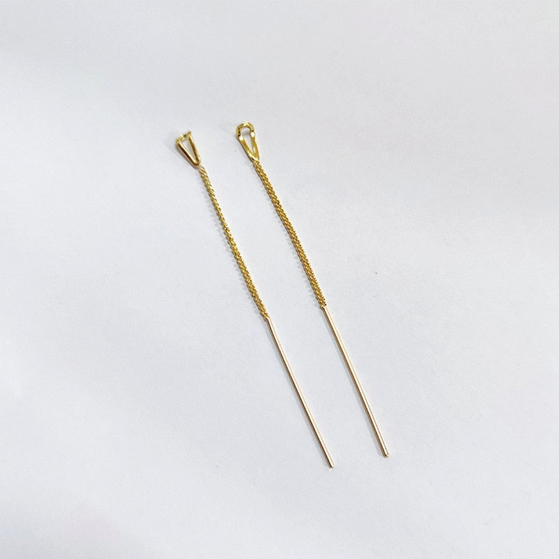 Black Heart Ear Line Long Hanging Earrings for Women Gold Color Ear Wire Pierci image 9