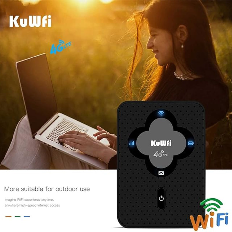 KuWFi 1800mAh 4G LTE Router 150Mbps Portable Mobile Roputer Outdoor Travel Wifi image 5