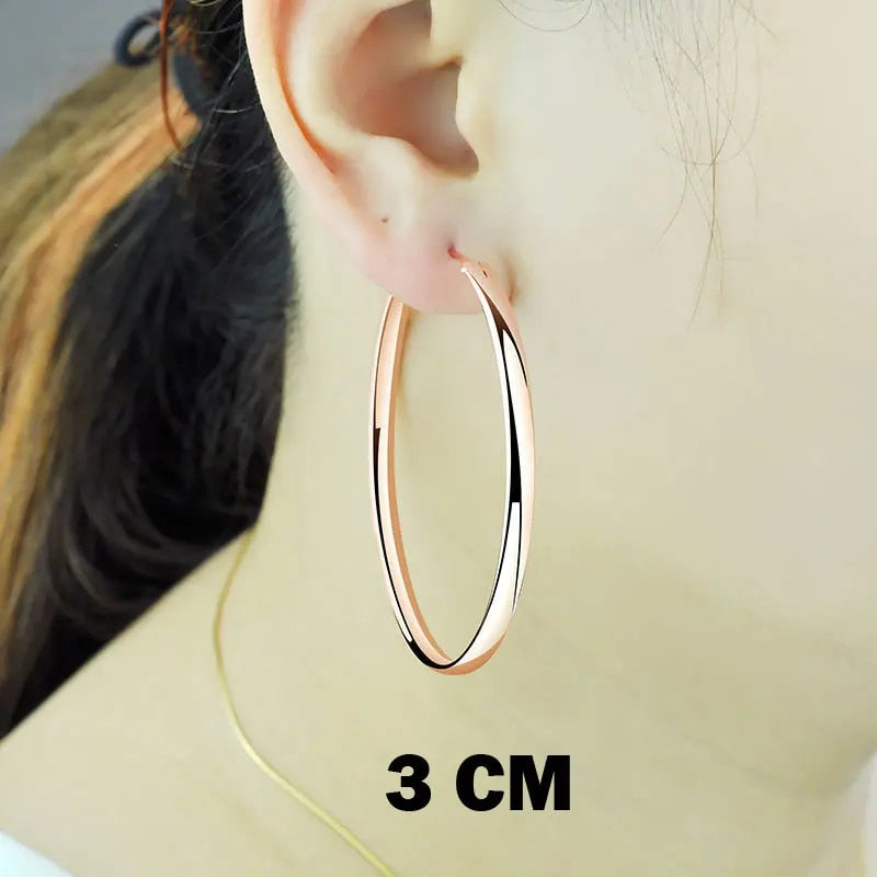 Senlissi - New 18K Gold Plated Hoop Earrings For Women 925 Sterling Silver 3.0 image 10