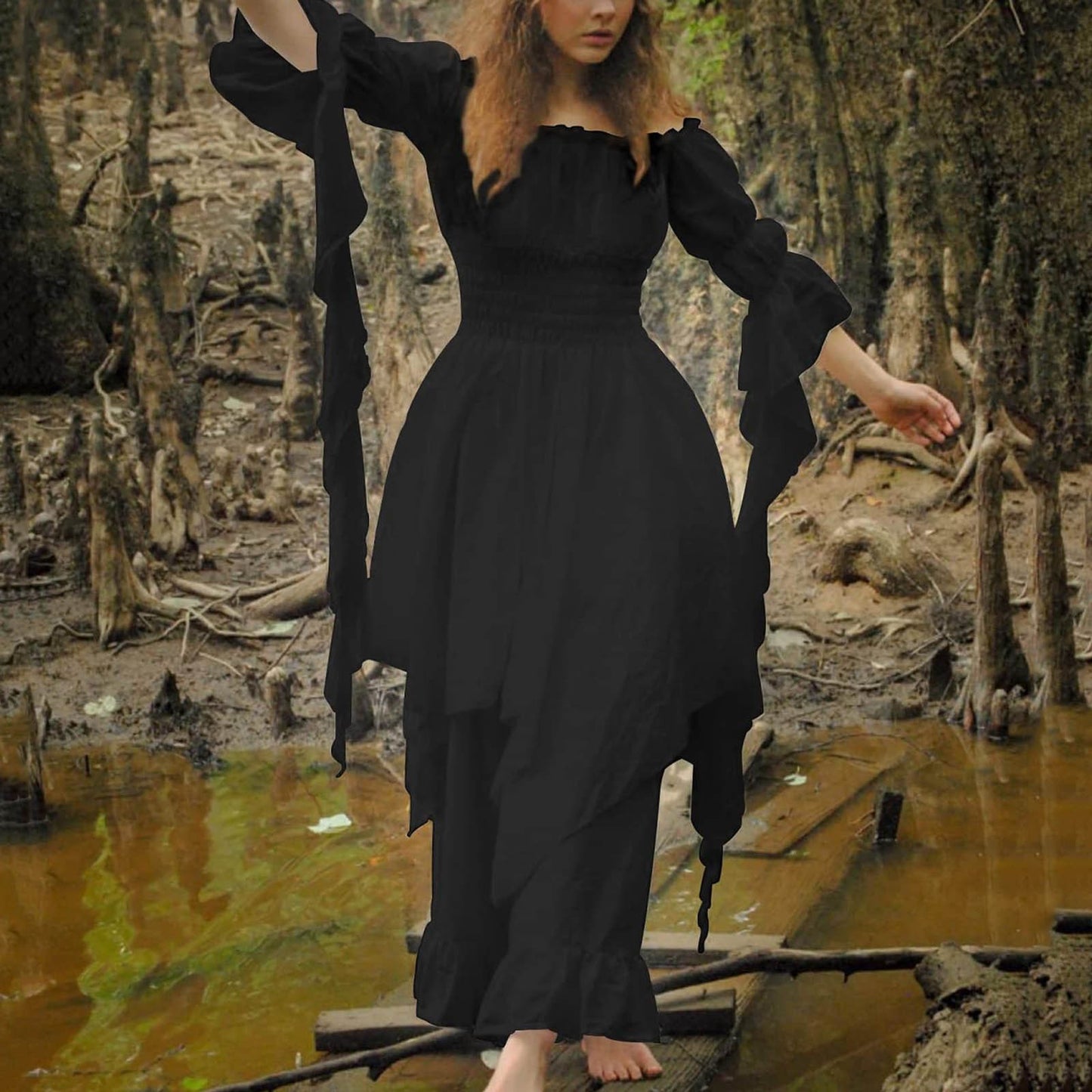 Vintage Victorian Medieval Dress White Renaissance Dress Women Gothic Cosplay H image 5
