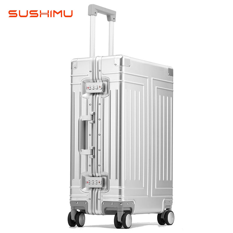 100% Aluminum-magnesium alloy Travel Suitcase Rolling Luggage 20/24/28 inch Tro image 6