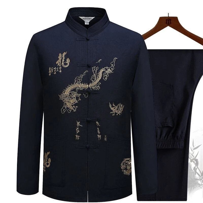 Chinese Traditional Tang Clothing Kung Fu Suit Fashion Casual Embroidery T-shir image 1