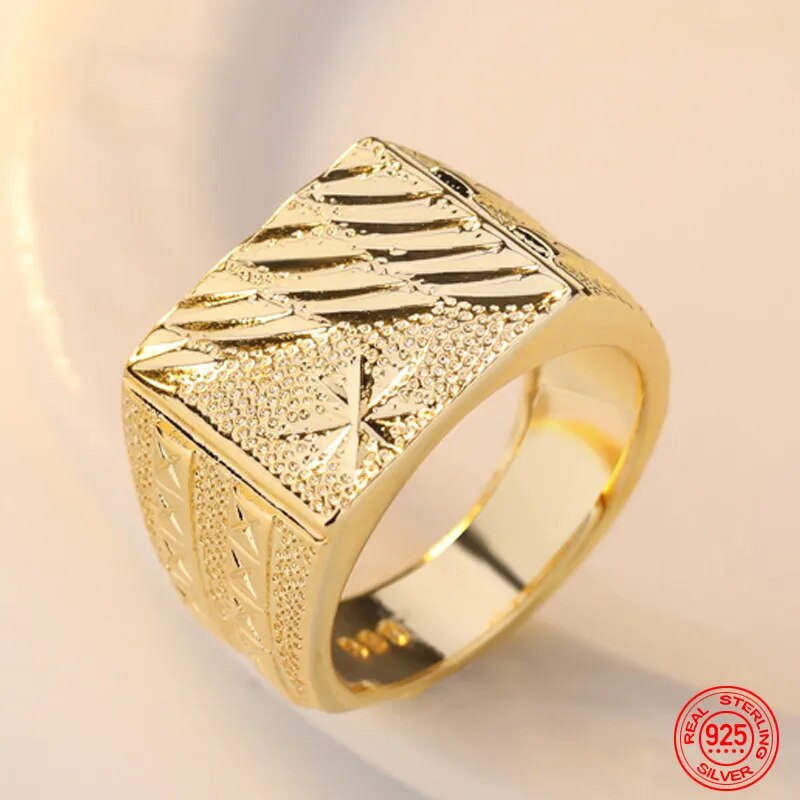 24K Gold Ring For Women Men Wedding Jewelry Accessories Wholesale image 2
