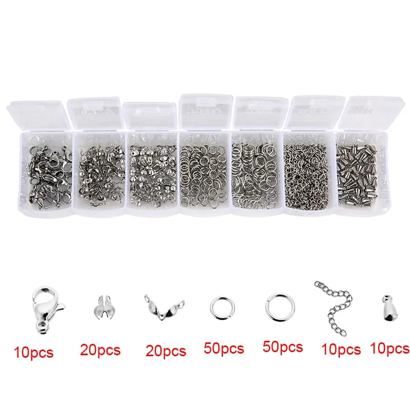 Stainless Steel Lobster Clasps Jump Rings Necklace Making Gold Color Extender C image 0