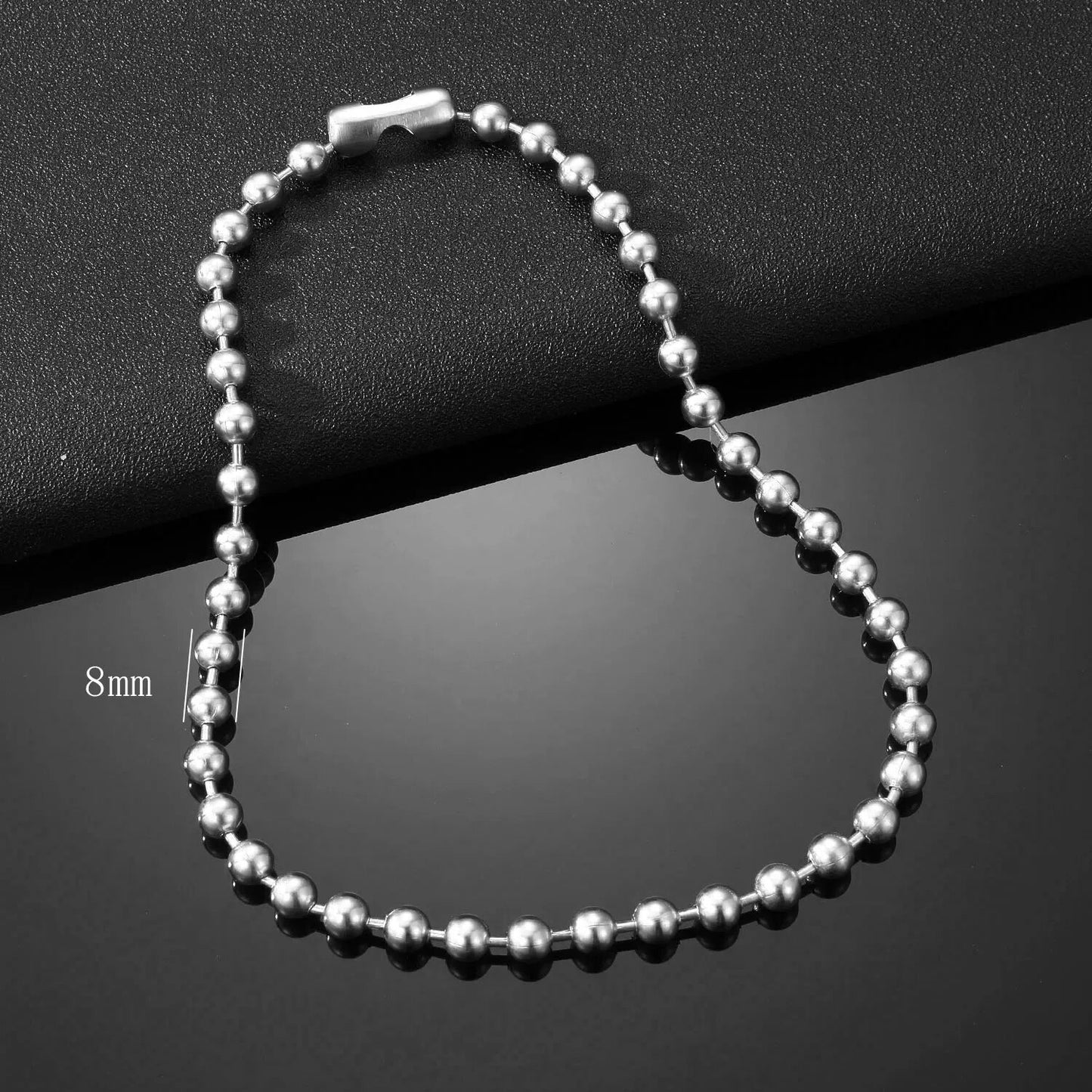 3/6/8mm Stainless Steel Ball Bead Necklaces For Women Men Gold/Silver Color Met image 3