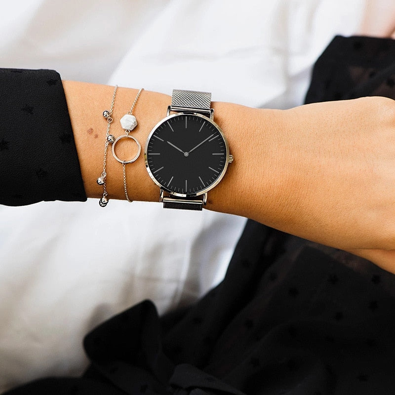 Luxury Rose Gold Watch Women Bracelet Watches Top Brand Ladies Casual Quartz Wa image 4