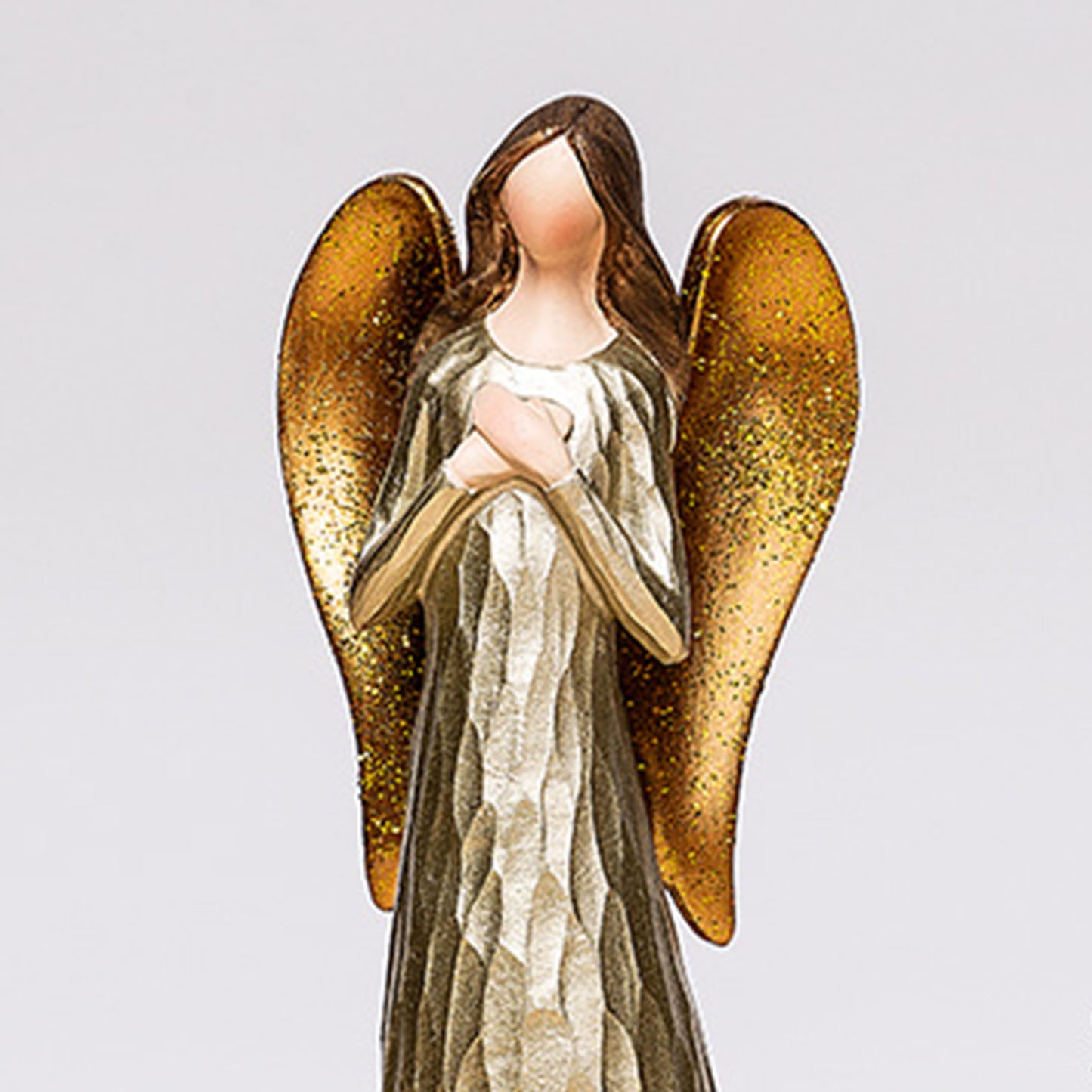 Resin Miniatures Angel Figurines Desktop Ornament Golden Angel Wings Statue Col image 5
