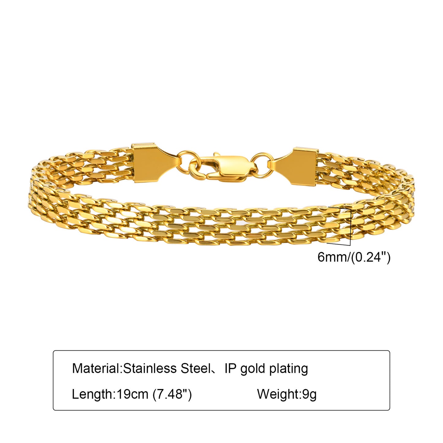 18k Gold Plated Chunky Oval Link Chain Bracelets for Women Thick Stainless Stee image 0