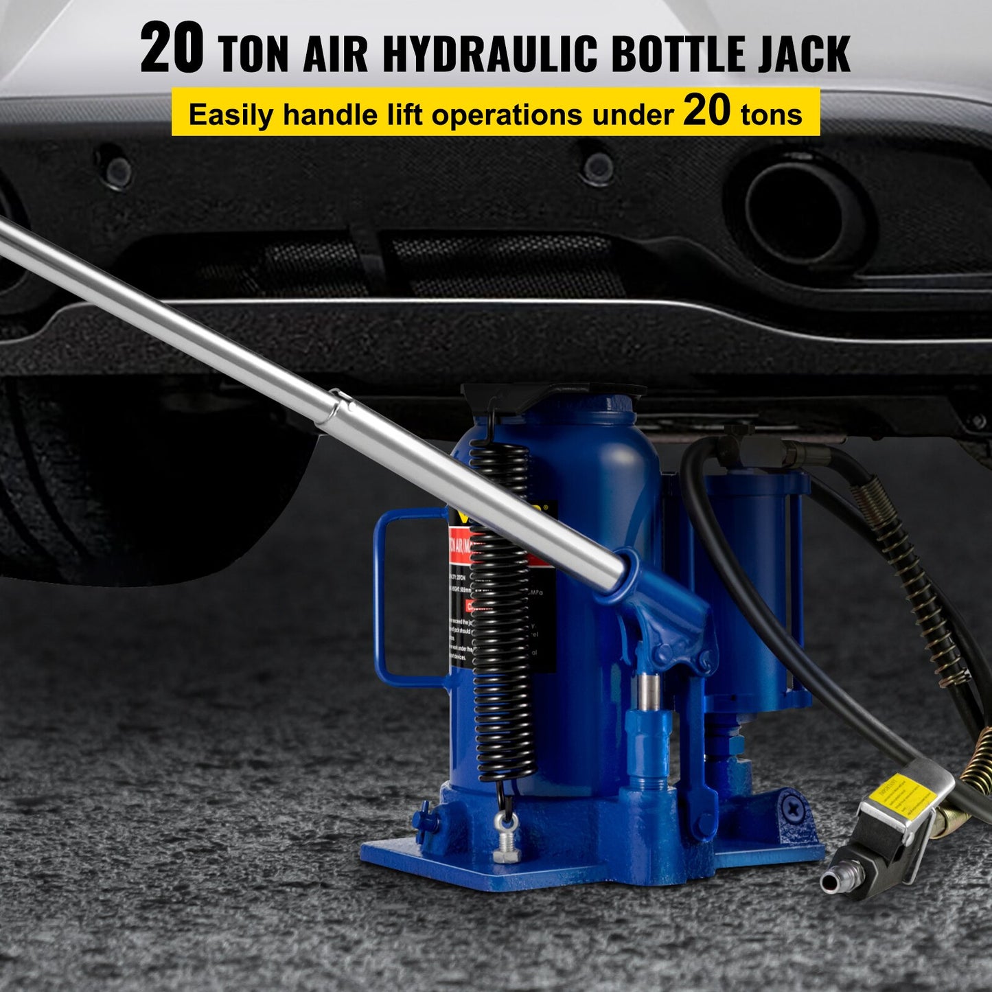 VEVOR 20 Ton 4Ft Air Hydraulic Bottle Car Jack Tool for Lifting Farm Vehicles H image 2