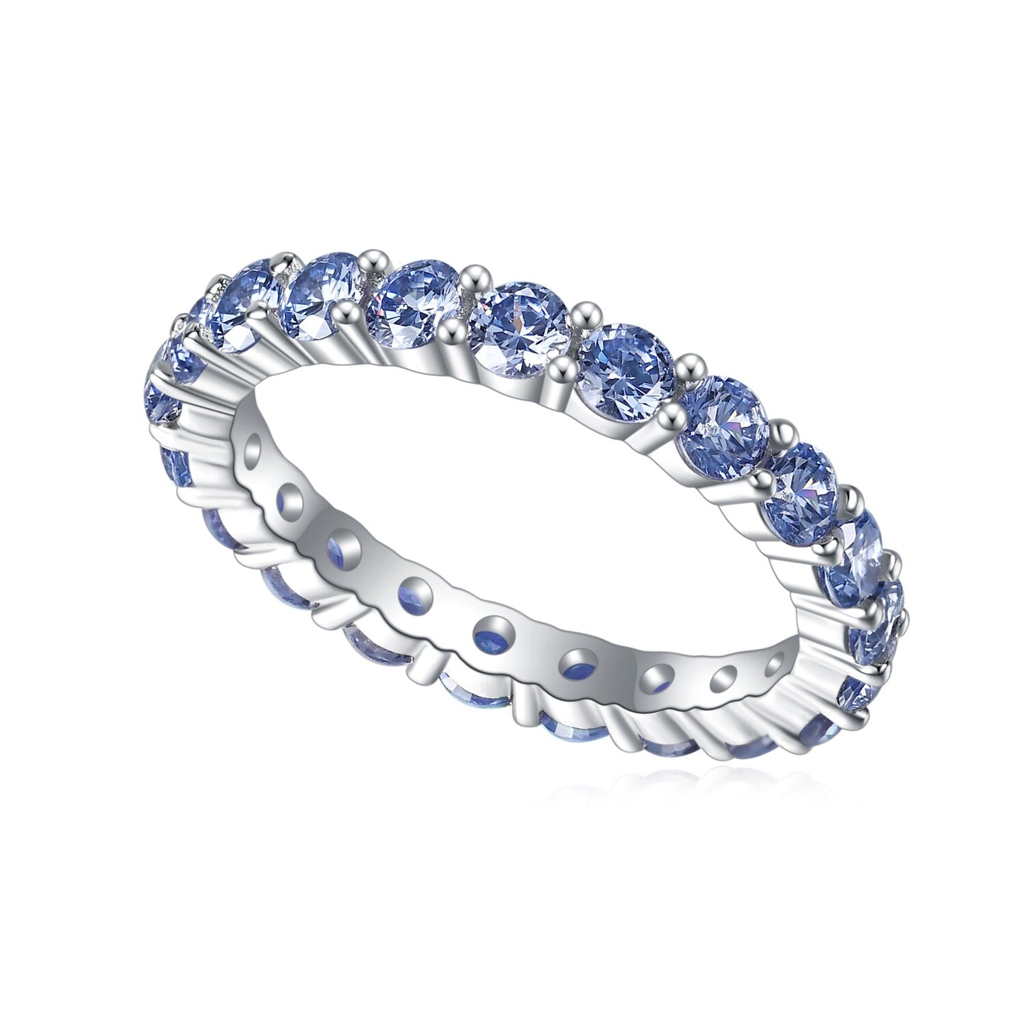 GEM'S BALLET 925 Sterling Silver 18K Gold-filled Gemstone Eternity Band Ring image 5