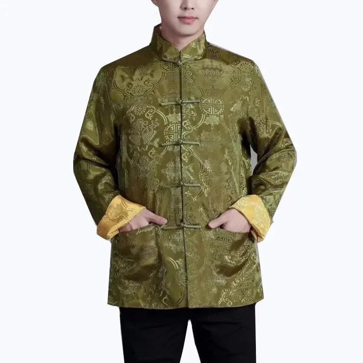 Men Chinese Dragon Shirt Kung Fu Coats China New Year Tang Suit Traditional Chi image 6