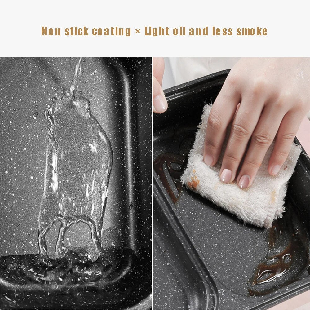 110V/220V 2 IN 1 Electric Hot Pot Cooker BBQ Grill Multicooker Electric Non Sti image 5