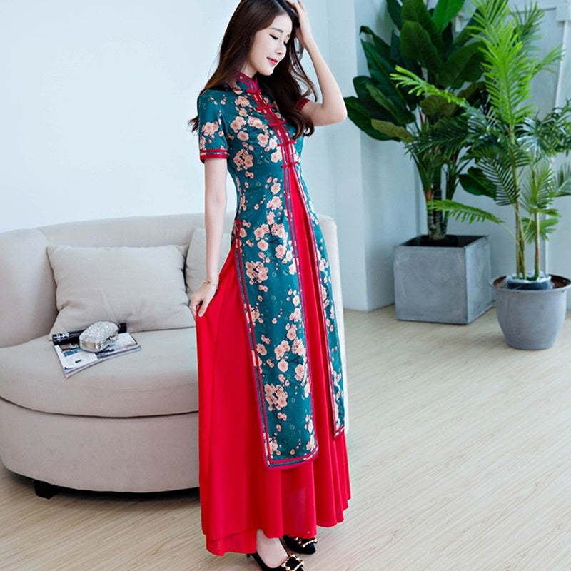 Cheongsam Chinese Oriental Dresses 2019 Prom Elegant Japanese Yukata Kimonos Fe image 1