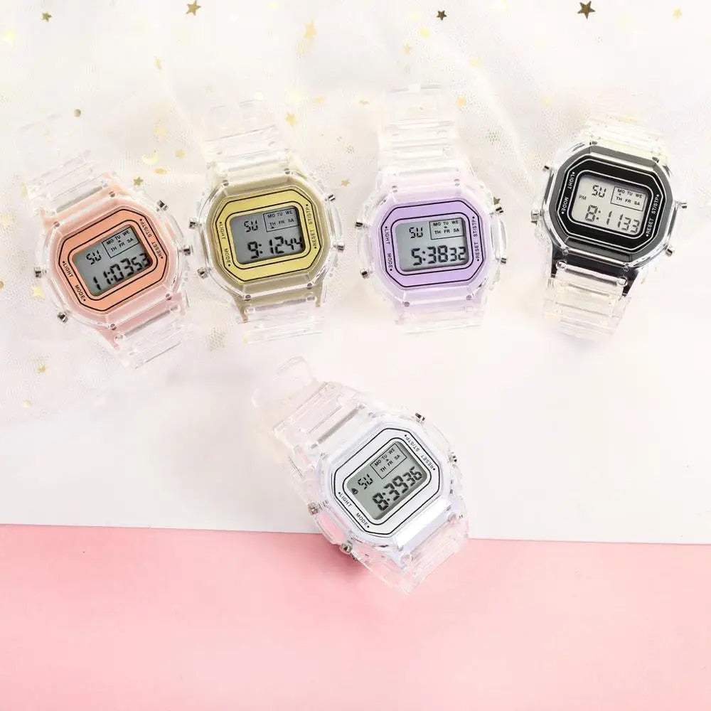 Fashion Men Women Watches Gold Casual Transparent Digital Sport Watch Lover's G image 17