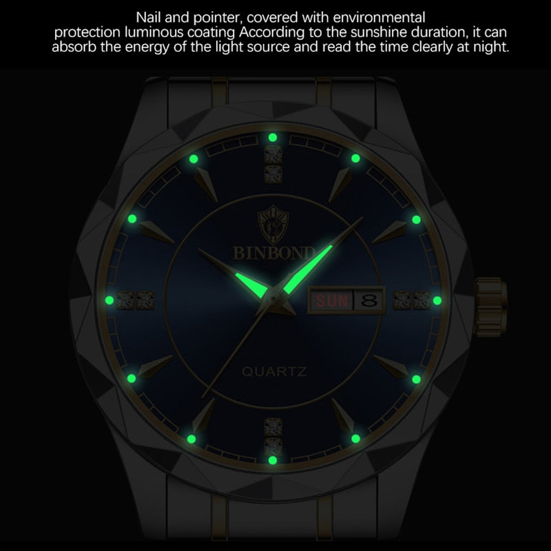 Fashion Luxury Gold Watch Men 2023 New Military Sport Quartz Wristwatch Calenda image 8