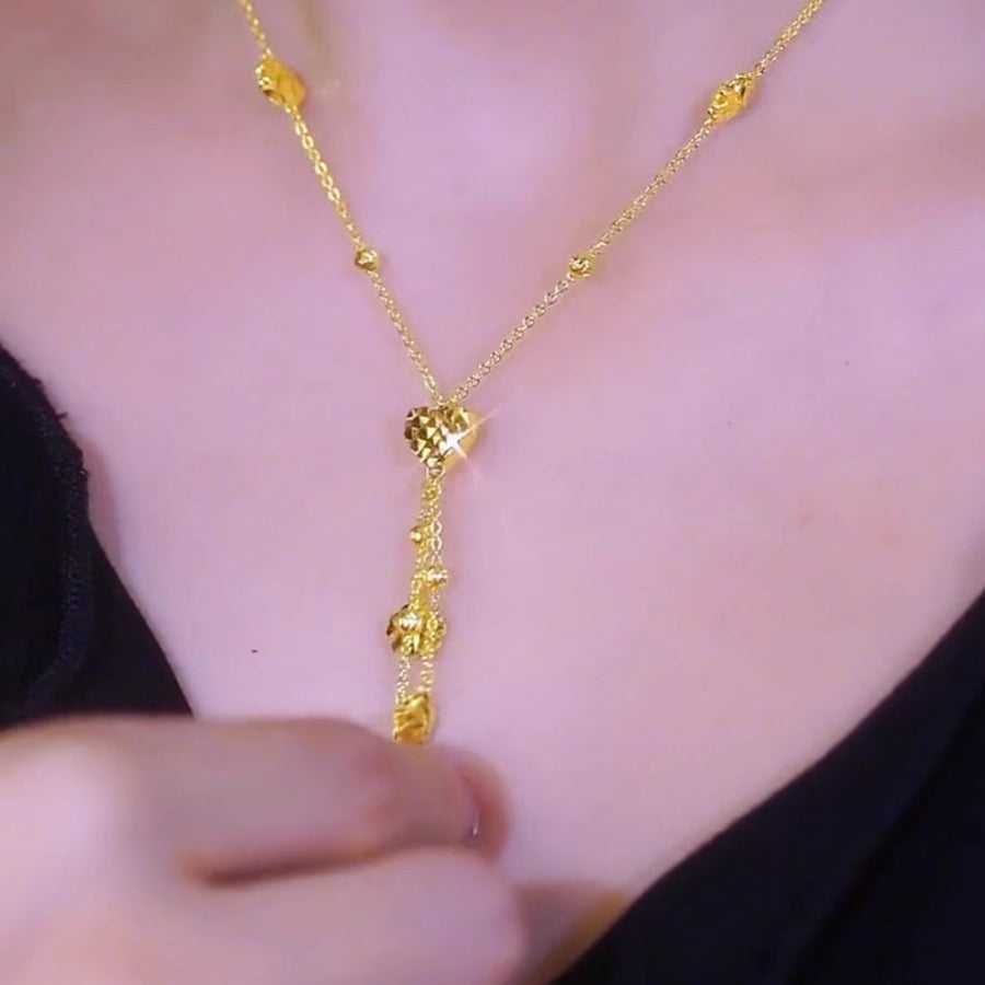 Fashion 18 K Gold Color Heartlove Shape Pendant Necklace for Women Bride Clavic image 2